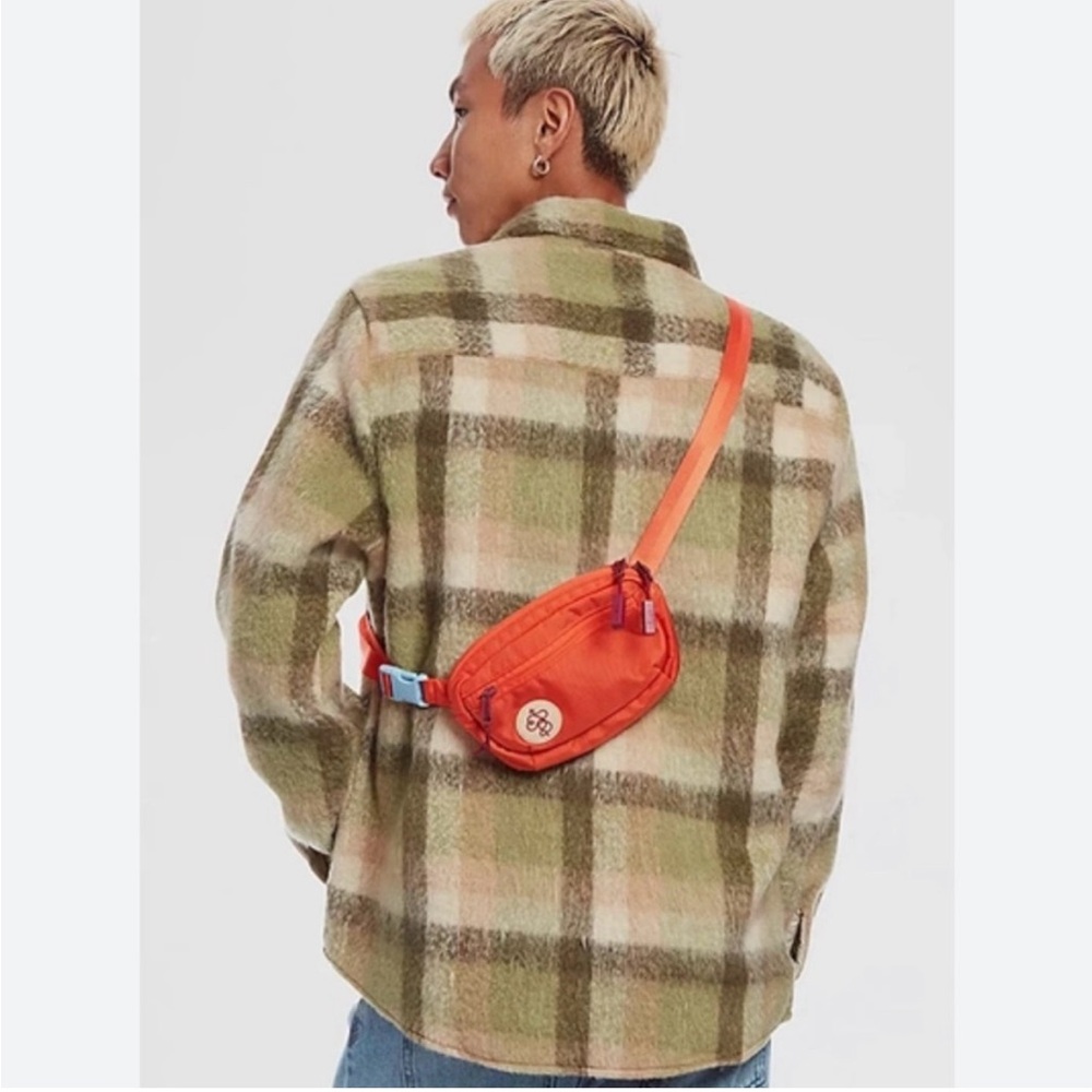 New Baboon To The Moon Unisex Mandarin Red Fannypack Mini Crossbody Bag